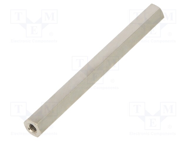 Screwed spacer sleeve; Int.thread: M3; 60mm; hexagonal; brass