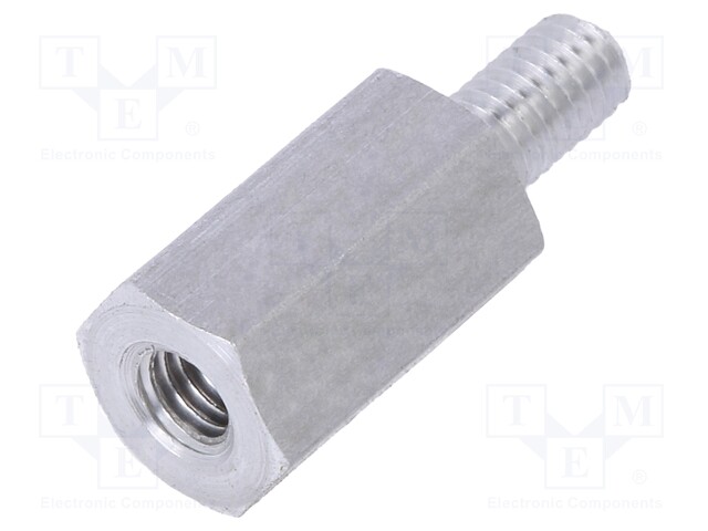 Screwed spacer sleeve; Int.thread: M3; 10mm; Ext.thread: M3