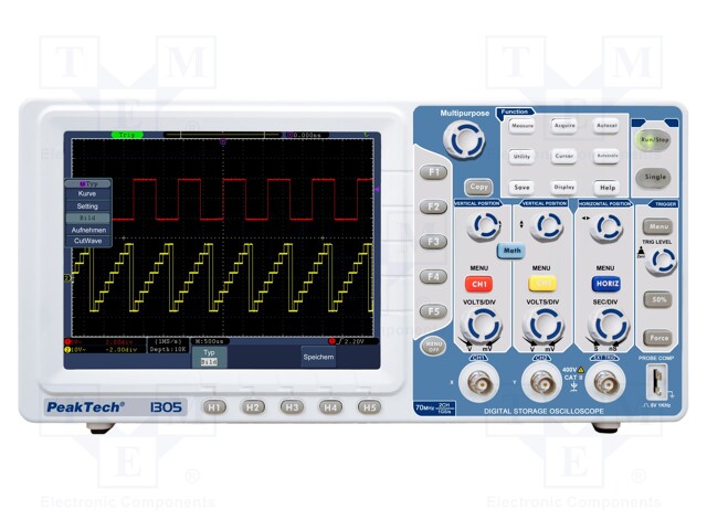 Oscilloscope: digital; Channels: 2; ≤70MHz; 500Msps; 100kpts; 15W