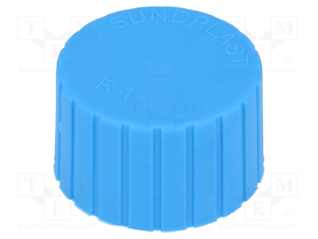 Cap; Body: blue; Øint: 33.2mm; H: 23.1mm; Mounting: push-in