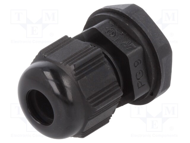 Cable gland; PG9; IP66,IP68; Mat: polyamide; black; Pcs: 10