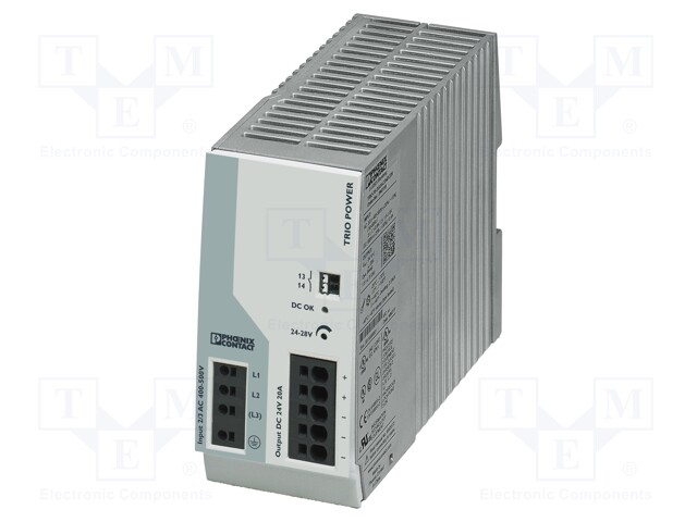 Power supply: switched-mode; Mounting: DIN; IP20