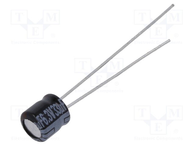 Electrolytic Capacitor, 33 µF, 6.3 V, KS Series, ± 20%, Radial Leaded, 1000 hours @ 85°C