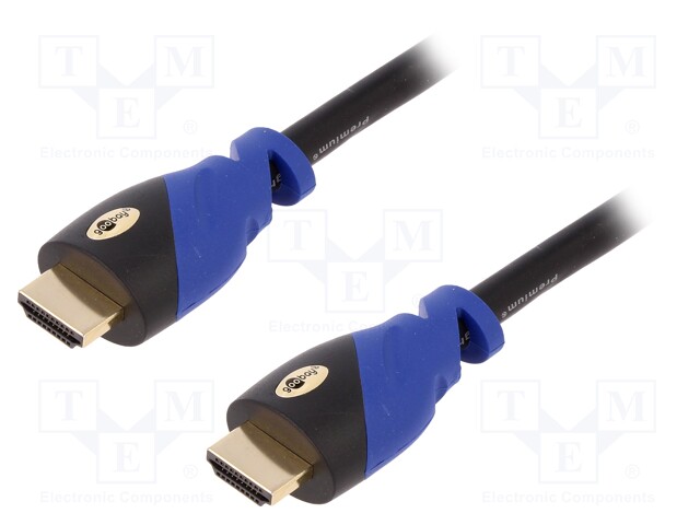 Cable; HDMI 2.0; HDMI plug,both sides; 3m; black-blue