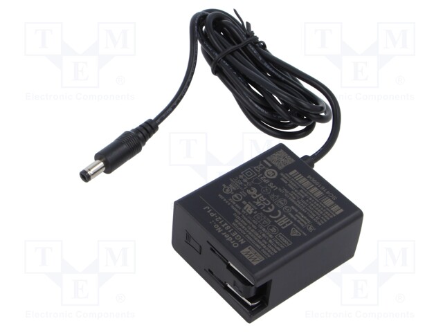 Power supply: switched-mode; plug; 12VDC; 1.5A; 18W; Out: 5,5/2,1