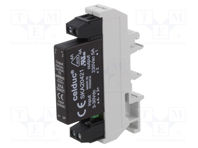 Relay: solid state; Ucntrl: 6÷30VDC; 5A; 12÷275VAC; DIN; -40÷80°C