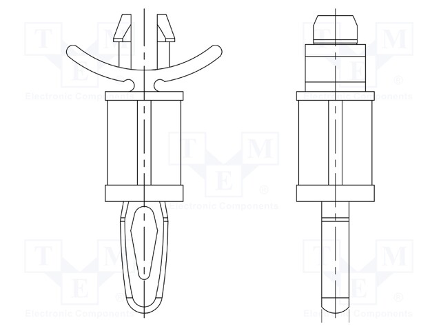 PCB distance; polyamide 66; L: 15.9mm; latch/latch; UL94V-2