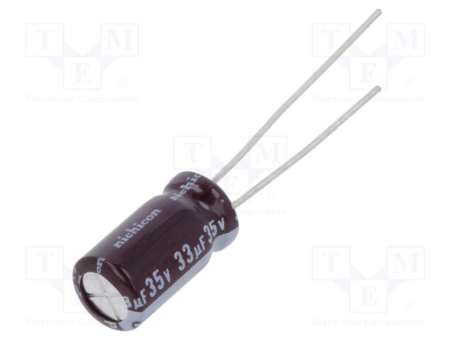 Capacitor: electrolytic; low impedance; THT; 33uF; 35VDC; ±20%