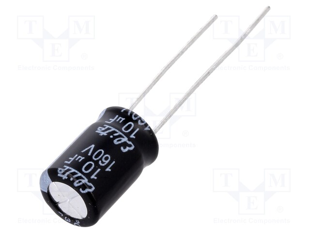 Capacitor: electrolytic; THT; 10uF; 160VDC; Ø8x11.5mm; Pitch: 3.5mm