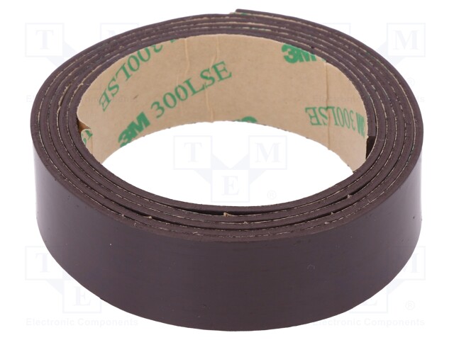 Tape: magnetic; W: 19mm; L: 1m; D: 1.55mm; rubber