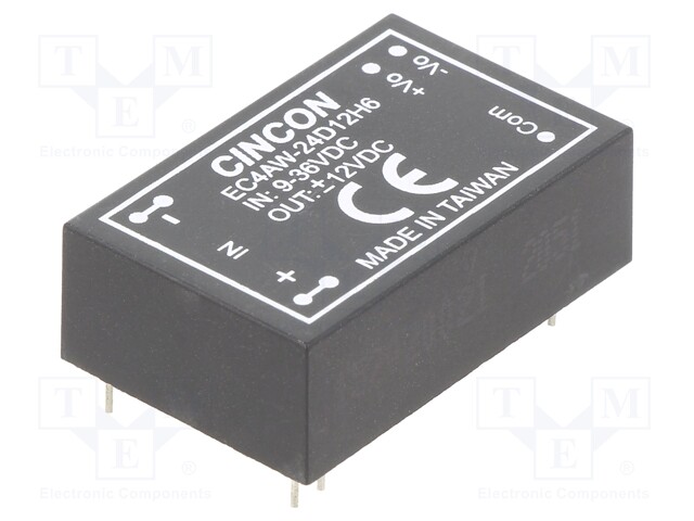 Converter: DC/DC; 5/6W; Uin: 9÷36V; Uout: 12VDC; Uout2: -12VDC; DIP24