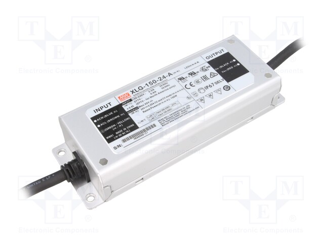 Power supply: switched-mode; LED; 150W; 24VDC; 6250mA; 100÷305VAC