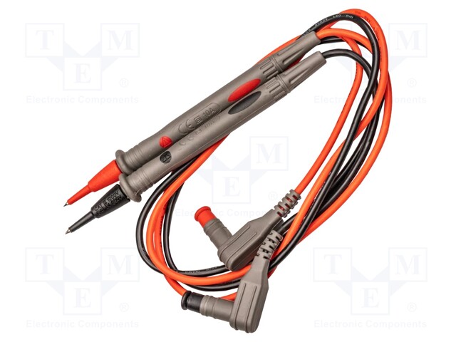 Test leads; Inom: 10A; probe tip x2,angular banana plug 4mm x2