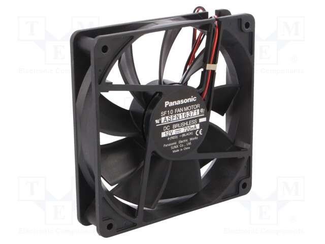 Fan: DC; axial; 12VDC; 120x120x25mm; 195m3/h; 41.5dBA; ball bearing