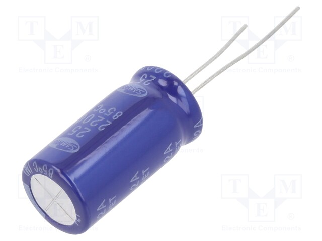 Capacitor: electrolytic; THT; 2.2mF; 25VDC; Ø12.5x25mm; ±20%; 2000h