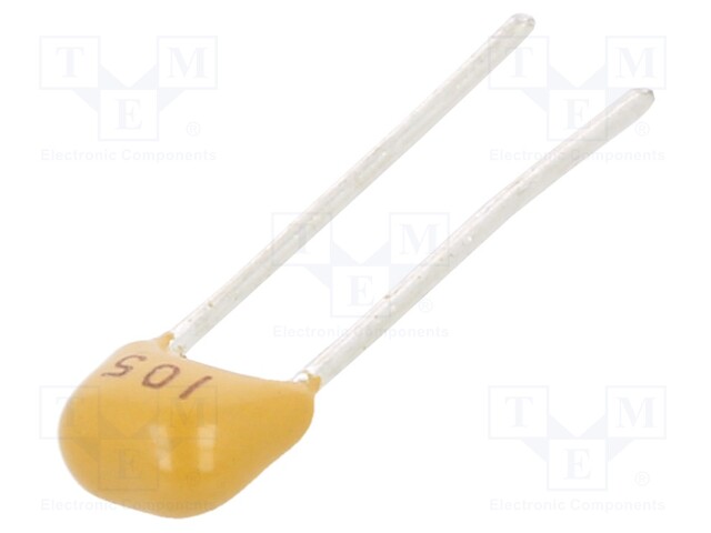 Capacitor: ceramic; 1uF; 100V; Y5V; ±20%; THT; 2.54mm