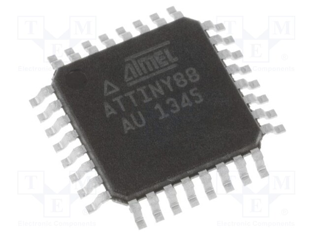 AVR microcontroller; EEPROM: 64B; SRAM: 512B; Flash: 8kB; TQFP32