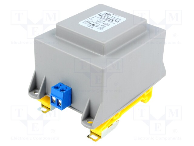 Transformer: encapsulated; 35VA; 230VAC; 24V; 1.46A; Mounting: DIN