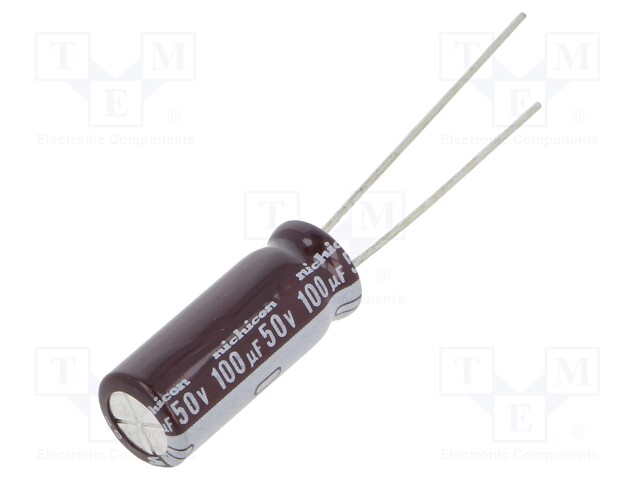 Capacitor: electrolytic; low ESR; THT; 100uF; 50VDC; Ø8x20mm; ±20%