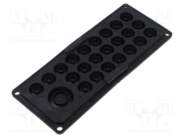 Multigate grommet; TPE (thermoplastic elastomer); black; IP20