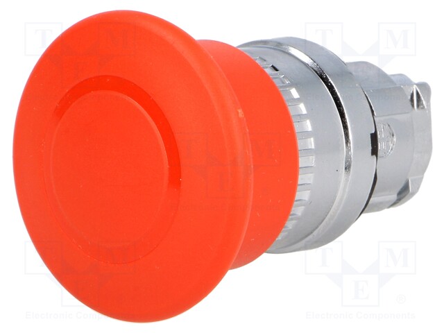 Switch: emergency stop; Stabl.pos: 2; 22mm; red; Illumin: none; IP66