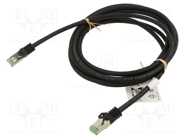 Patch cord; S/FTP; Cat 8.1; stranded; Cu; LSZH; black; 3m; 26AWG