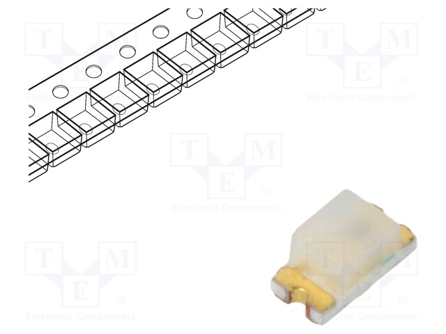 LED; SMD; 0603; red; 120÷470mlm; 28÷180mcd; 1.6x0.8x0.8mm; 150°