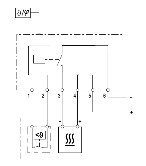 Sensor: hygrostat; Contacts: NO; 13A; Connection: screw terminals