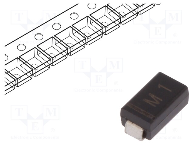 Diode: rectifying; SMD; 50V; 1A; Package: reel,tape; SMAJ; Ifsm: 30A