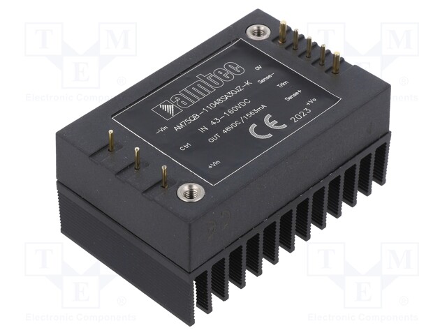 Converter: DC/DC; 75W; Uin: 43÷160V; 48VDC; Iout: 1563mA; 109g