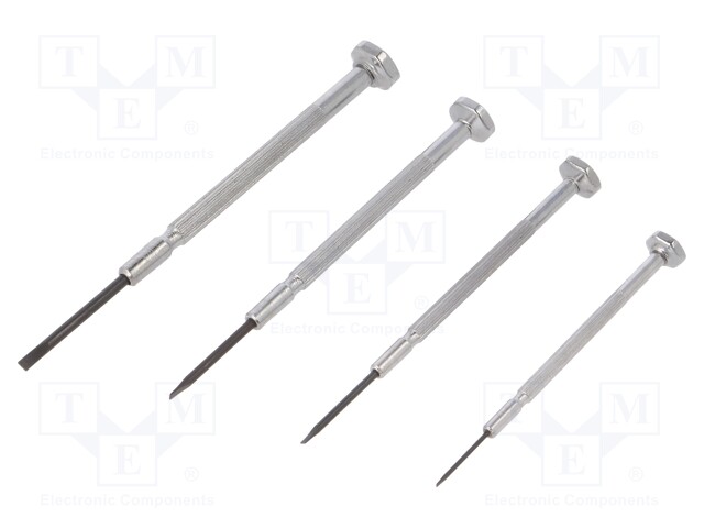 Screwdrivers; Pcs: 4; precision; Bit: slot