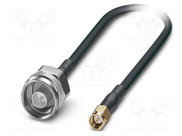 Cable; N male,SMA male; FRNC; shielded connectors; black; 5m; 50Ω