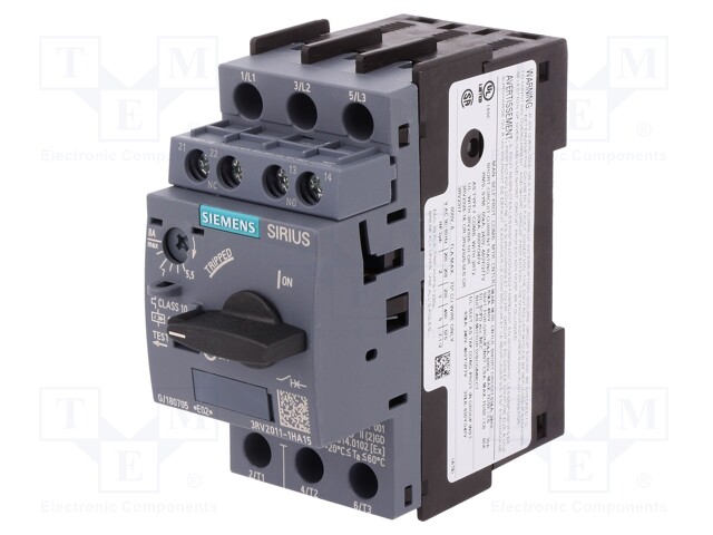 Motor breaker; 3kW; Auxiliary contacts: NO + NC; 220÷690VAC; DIN