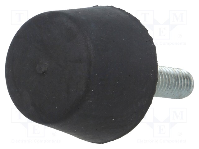 Vibroisolation foot; Ø: 25mm; Shore hardness: 40±5; 261N; 61N/mm