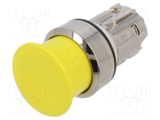 Switch: push-button; Stabl.pos: 1; 22mm; yellow; Illumin: none; IP67