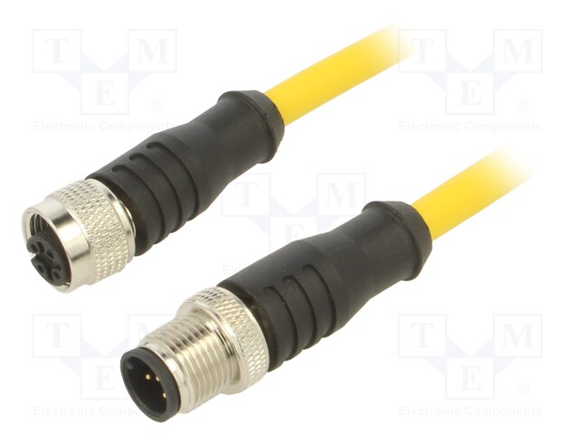 Connection lead; M12; PIN: 5; 2m; plug; 250VAC; 4A; PVC; IP68; 250VDC