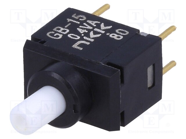 Switch: push-button; Pos: 2; SPDT; 0.4A/28VAC; 0.4A/28VDC; ON-(ON)