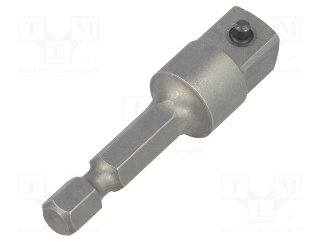 Adapter; Overall len: 50mm; Mounting: 1/4" (C6,3mm),square 3/8"