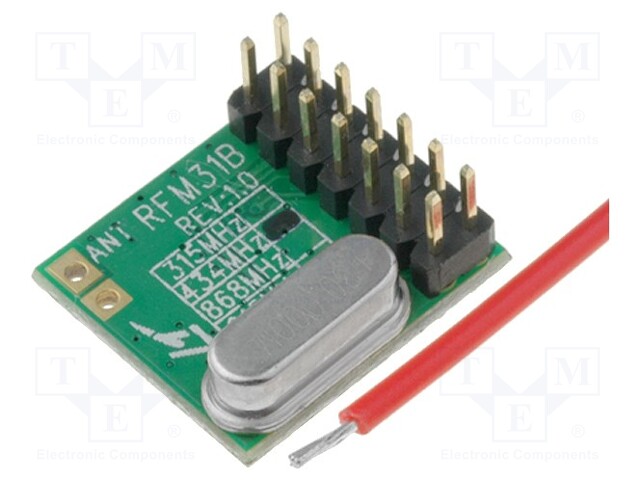 Module: RF; FM receiver; FSK; 433.92MHz; SPI; -121dBm; 1.8÷3.6VDC