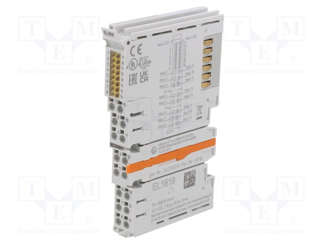 Digital input; IP20; EtherCAT; IN: 16; 100mA