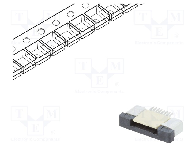 Connector: FFC (FPC); horizontal; PIN: 8; ZIF; SMT; 500mA; tinned