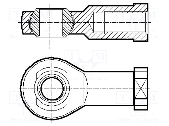 Ball joint; 25mm; Thread: M24; Mat: steel; Pitch: 3,0; Plating: zinc