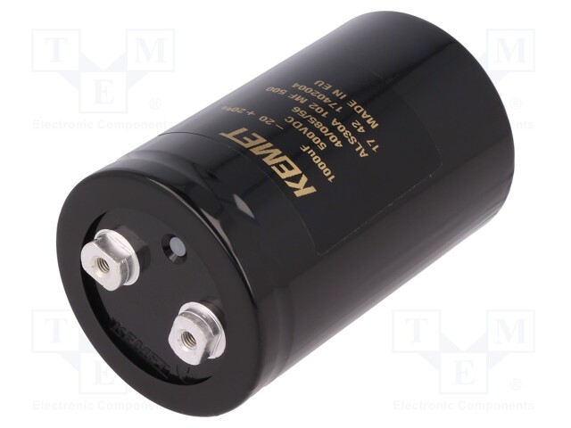 Capacitor: electrolytic; 1000uF; 500VDC; Leads: screw; ESR: 175mΩ