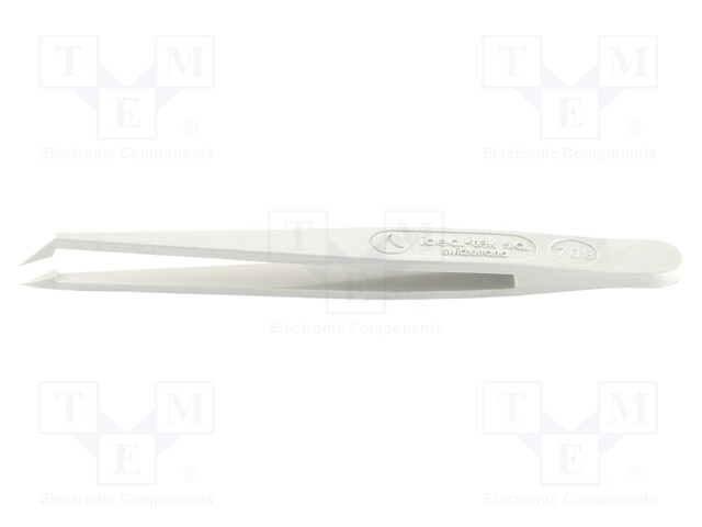 Tweezers; Blade tip shape: sharp, bent; Tweezers len: 110mm; ESD