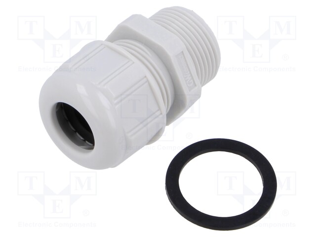 Cable gland; PG16; IP68; polyamide; light grey