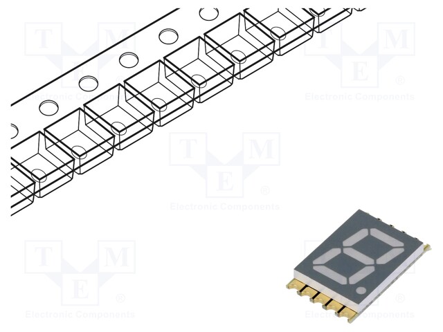 Display: LED; 7-segment; 10mm; 0.39"; No.char: 1; white; 71÷165mcd