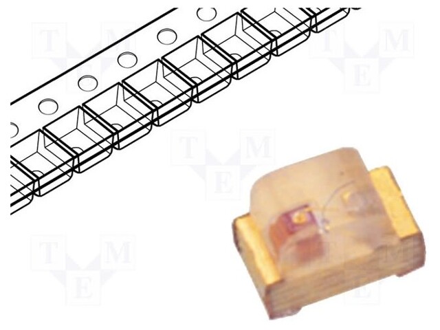 LED; SMD; 0603; yellow; 40÷80mcd; 1.6x0.8x1.1mm; 120°; 2÷2.5V; 20mA