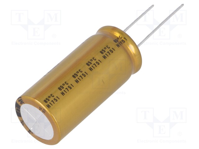 Capacitor: electrolytic; THT; 22000uF; 6.3VDC; Ø18x40mm; ±20%; 0.28