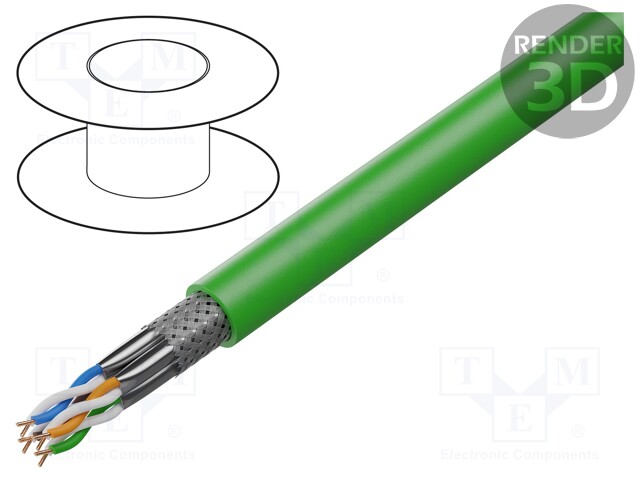 Wire: data transmission; HELUKAT® 200S,SF/UTP; 4x1x24AWG; PUR