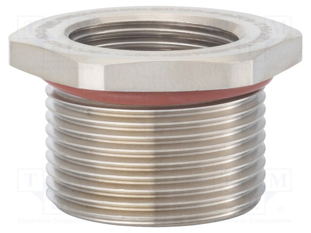 Reduction of threads for glands; Int.thread: M32; brass; nickel